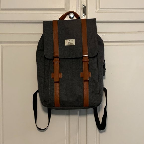 Used Modoker Backpack Laptop Women Men School College with USB Charging Grey - Picture 1 of 7